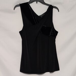 INC International Concepts Black Asymmetrical Tank Top